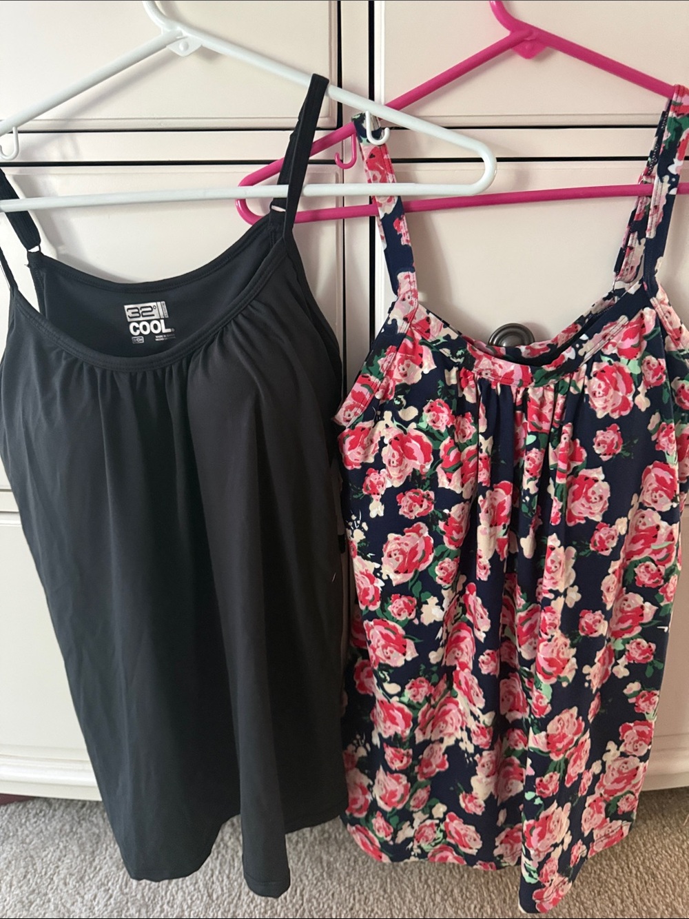 32 Degrees Black Women's Tank Top with Thin Straps
